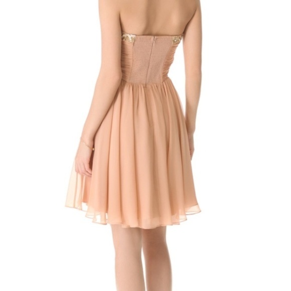 Rebecca Taylor Floral Beaded Strapless Dress Blush - Picture 7 of 7